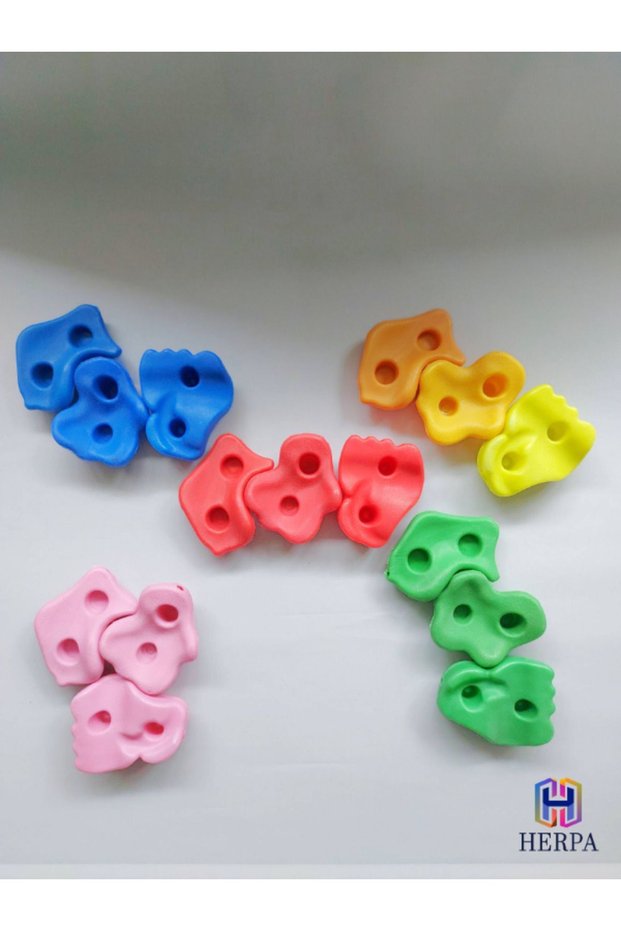 Plastic Climbing Stones Set of 15 (5 Different Colors) – Educational, Safe, Durable Play Set