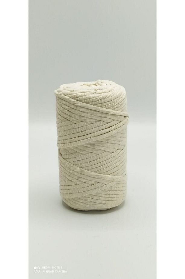 Ekru 2 Kg Makrome Tarama Ipi Pamuk 3.0 / 3.5 Mm - 2