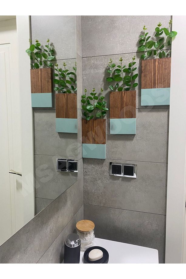 3'LÜ AHŞAP ÇİÇEKLİK MUTFAK BANYO KIŞ BAHÇESİ YAPAY ÇİÇEK BALKON EV HEDİYESİ ÇEYİZ BOHEM RUSTİK - 3