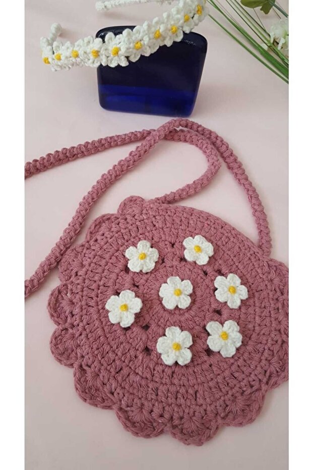 حقيبة ديزي محبوكة ومجموعة تاج ديزي