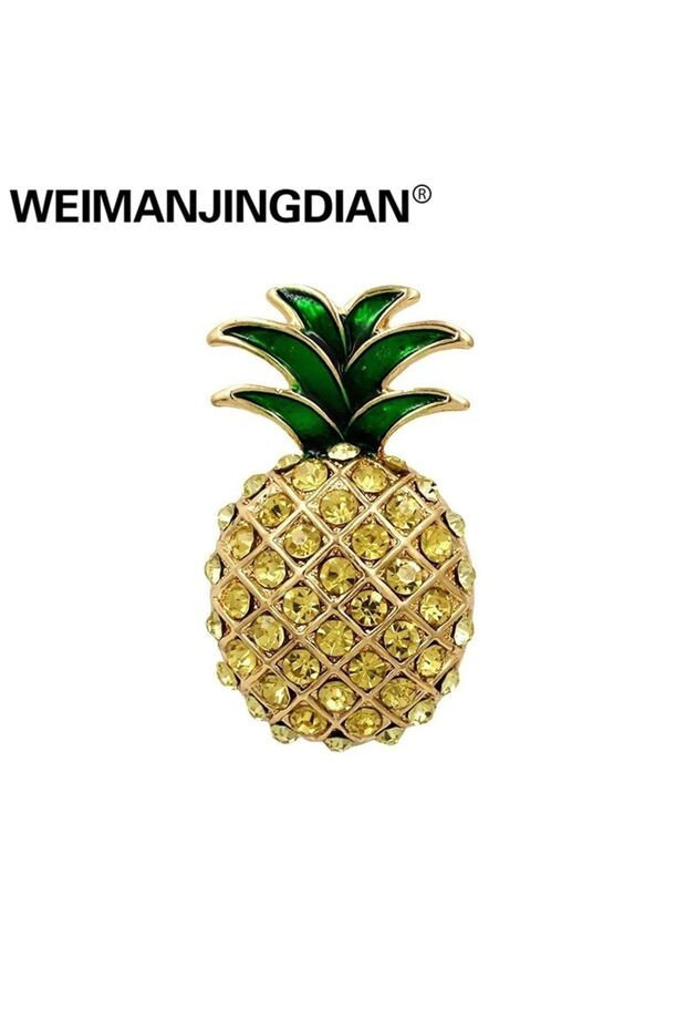 Weiman Pineapple Ananas Taşlı Broş