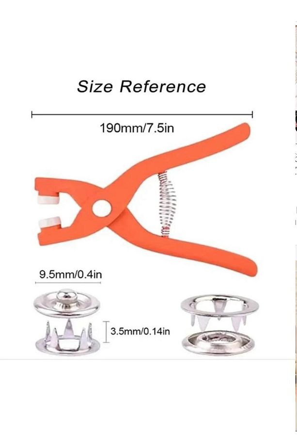 Çıt Çıt Düğme Ve Pensesi 100 Set Çıt Çıt Metal Düğme Yapma Seti - 3