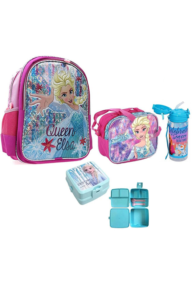 Frozen 4-piece School Set - First School Bag, Lunch Box, Water Bowl and Food Container