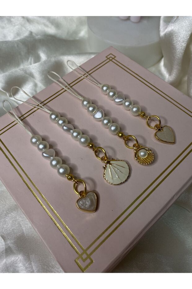2 Pieces Handmade Pearl Phone Charm, Phone Ornament