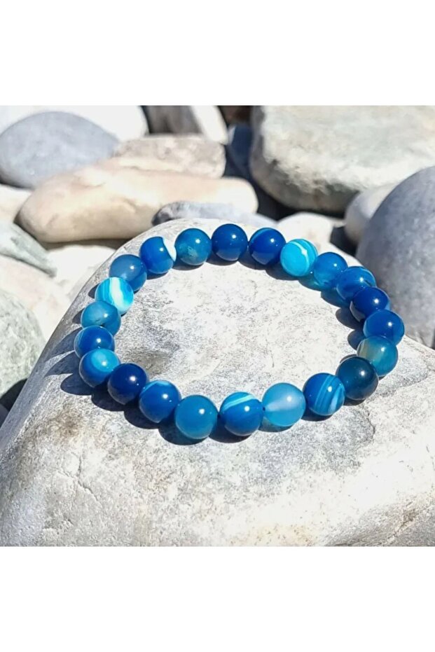 Natural Blue Agate Stone - Certified, Gift Natural Stone