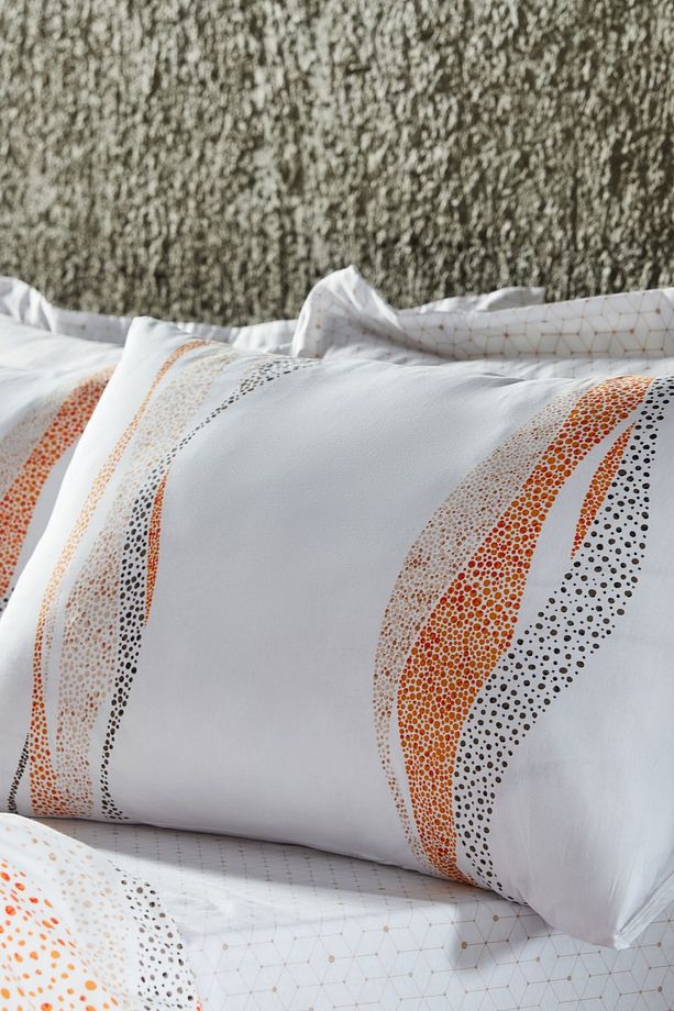 Polycotton Pamuklu Nevresim Takımı Lidya Tek Kişilik - Turuncu - 4