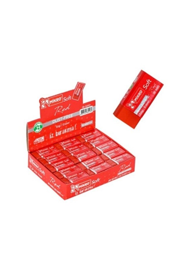 Soft Red Eraser 2b Red Student Eraser (PACK OF 30)