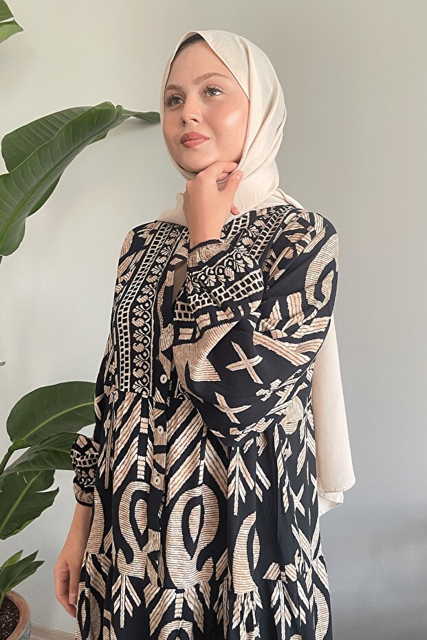 Salaş Siyah Viskon Elbise - 3