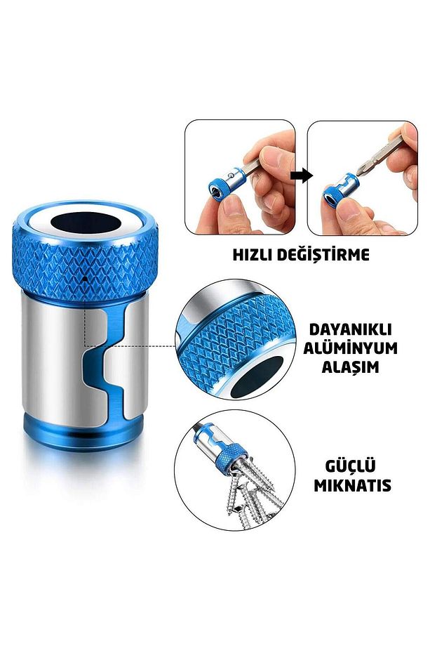 6134X3 Bits Uçlar İçin Mıknatıslı Vida Tutucu Halka 24 mm 3 Adet - 5