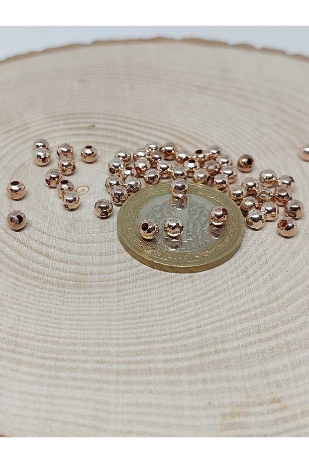Rose Color Metal Intermediate Material 4mm / 100 Pieces