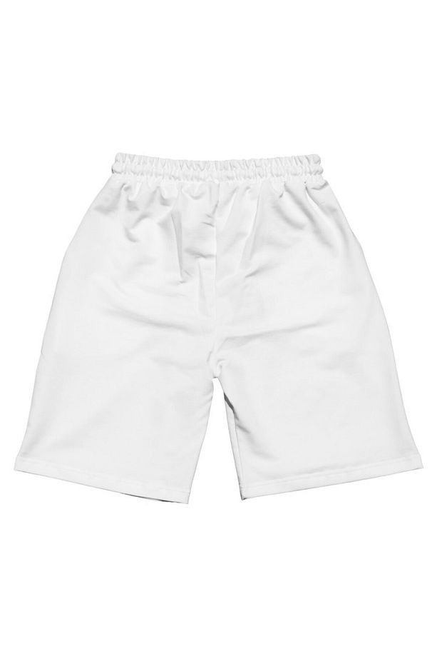 Basic Beyaz Unisex Bermuda Şort - 2