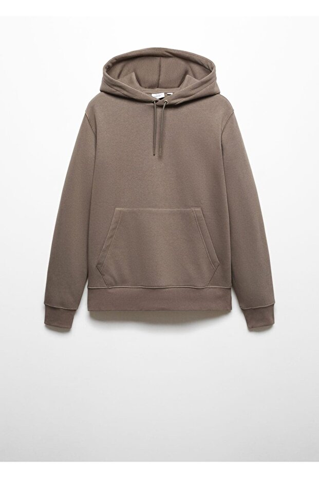 Kapüşonlu Pamuklu Kanguru Sweatshirt - 3