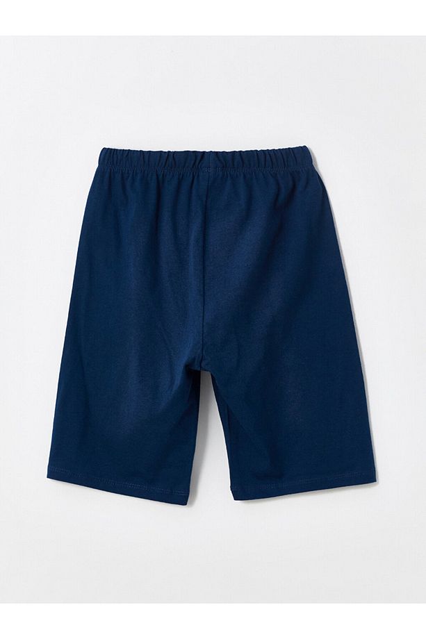 Bisiklet Yaka Baskılı Kısa Kollu Erkek Çocuk Şortlu Pijama Takımı - 6