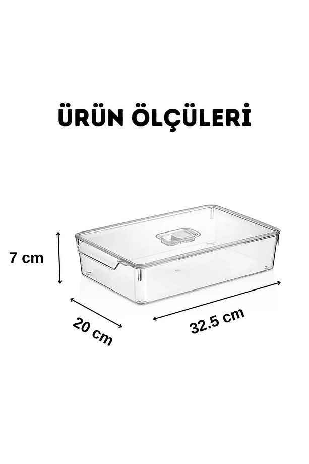 Buzdolabı Dolapiçi Düzenleyici Organizer Kapaklı 3'Lü Set (Mini, Midi, Maxi) - 2