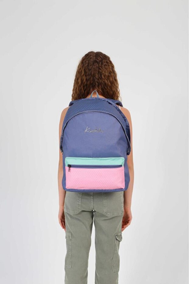 Gray DotS Patterned Line BacKpacK - K1663 - 3