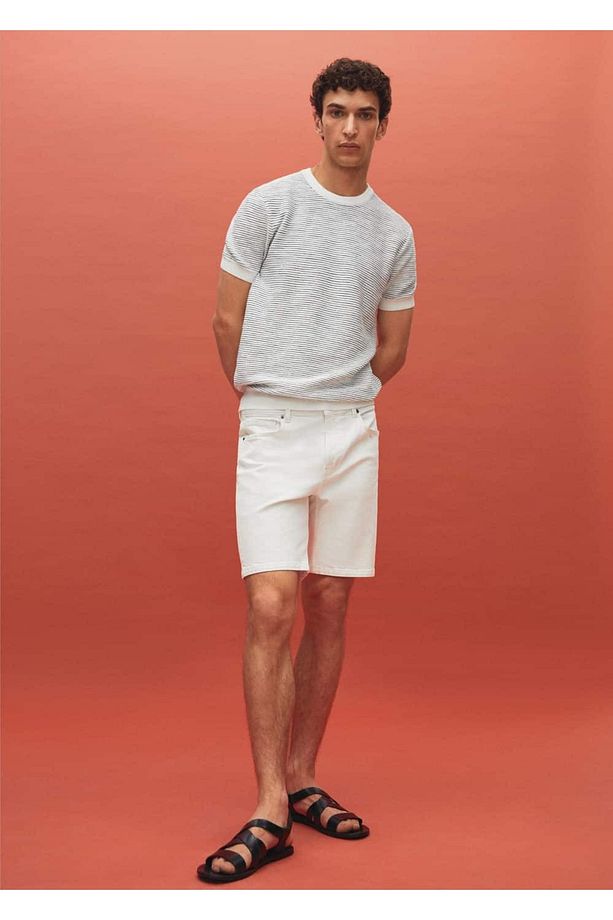 Regular fit denim bermuda şort - 7