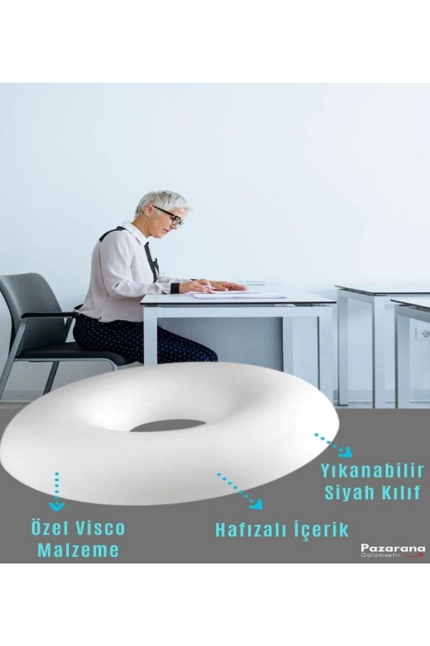 Ortopedik Oturma Simidi Koltuk Minderi Basur Kuyruk Sokumu Hemoroid Yastığı Yuvarlak Oturma Simidi - 3