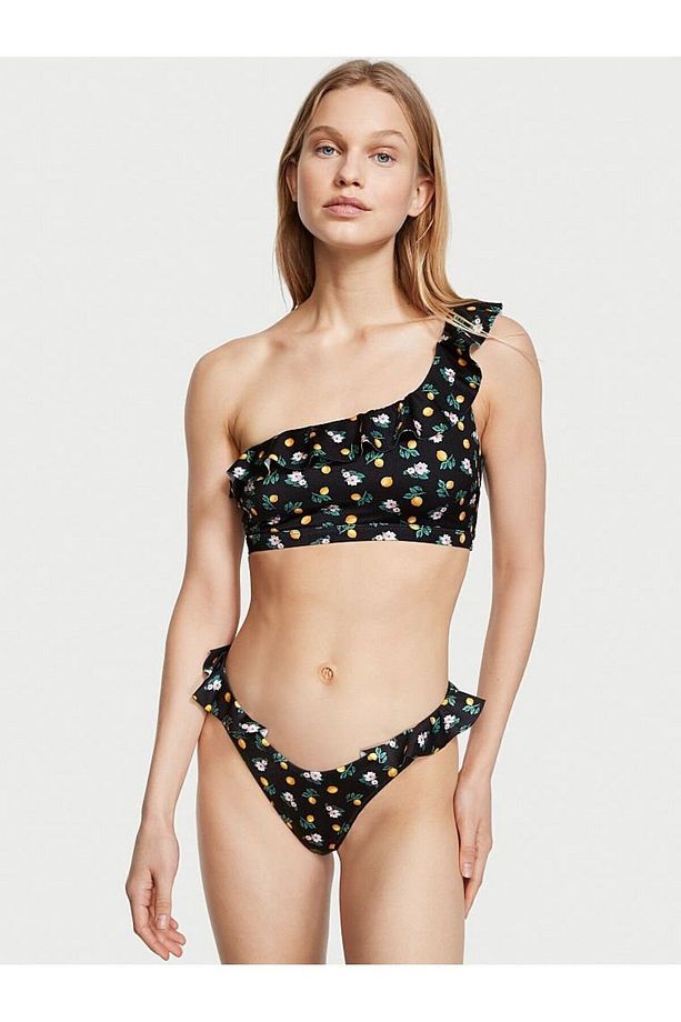 Fırfırlı Tek Omuzlu Bikini Üstü - 1
