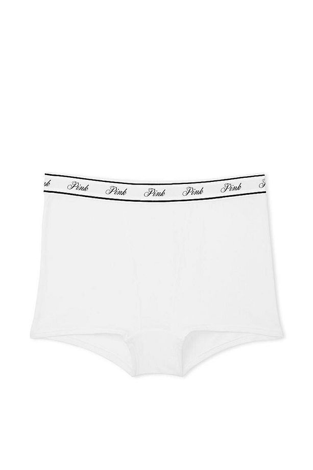 Logolu Pamuklu Yüksek Bel Boyshort Külot - 3