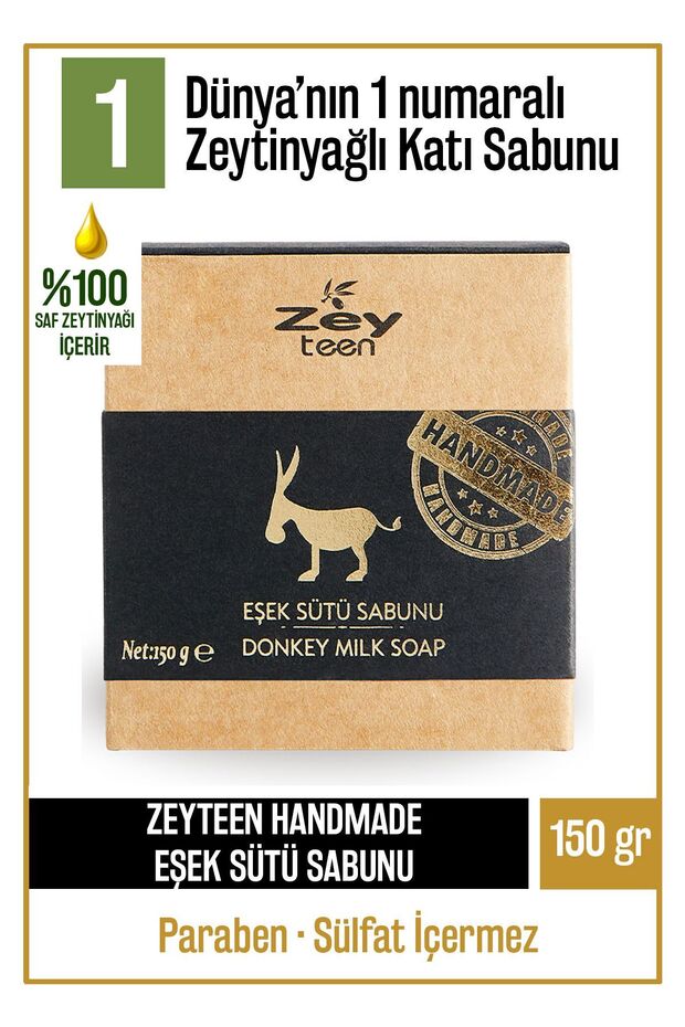 Natural Donkey Milk and Olive Oil Solid Soap Hand Soap with Donkey Milk and Olive Oil 150 gr