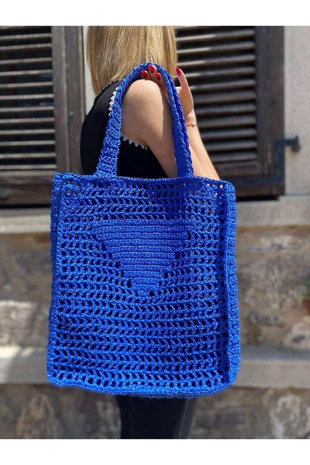 Straw knitted handmade bag - Colorful