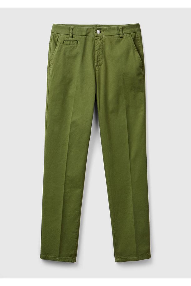 Kadın Haki Elastanlı Basic Chino Pantolon - 2