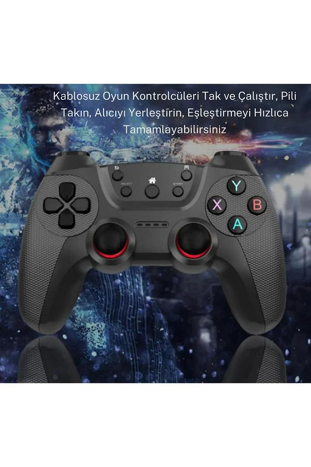 Joystick Gamepad Çiftli TV PC Uyumlu Oyun Konsolu 2.4G Gamepad Double Joystick Doungle - 3