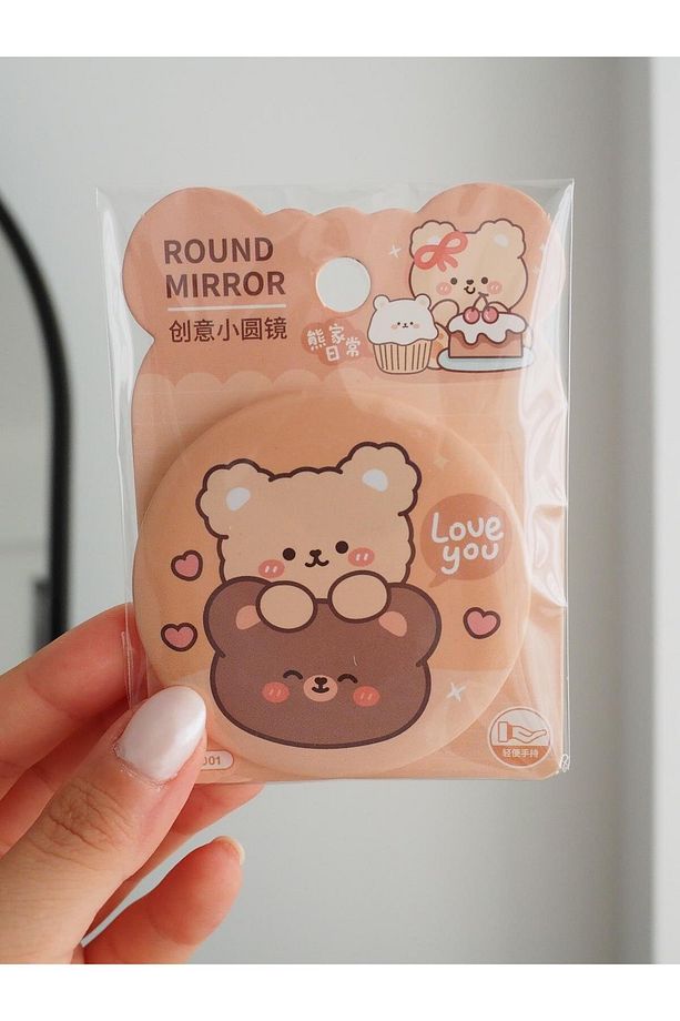 Bears Cute Yuvarlak Ayna Çanta Boy 4lü Set - 3
