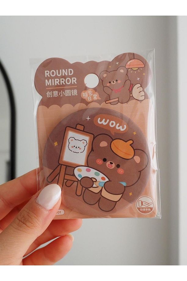 Bears Cute Yuvarlak Ayna Çanta Boy 4lü Set - 4