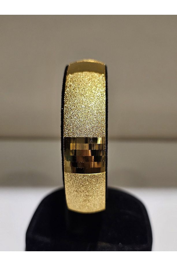 22 Ayar Altın Kaplama Küp Kesme Model Bilezik 1 Adet 1.5 Cm Eninde - 1