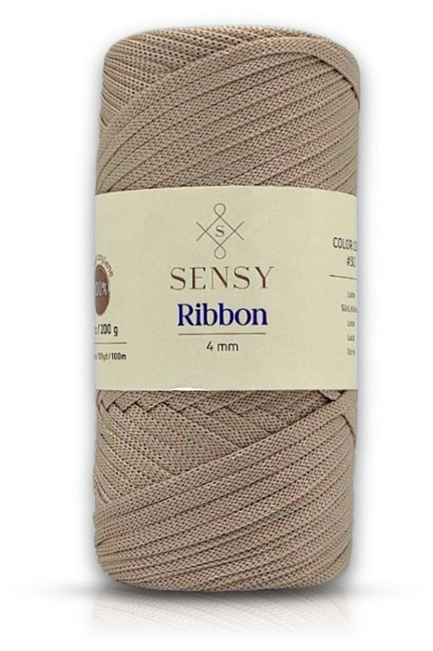 Premium Ribbon Polyester Ip 200 gr Polyester Ribbon Makrome Ipi Sütlü Kahve - 1