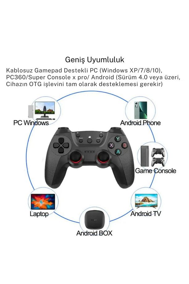 Joystick Gamepad Çiftli TV PC Uyumlu Oyun Konsolu 2.4G Gamepad Double Joystick Doungle - 2