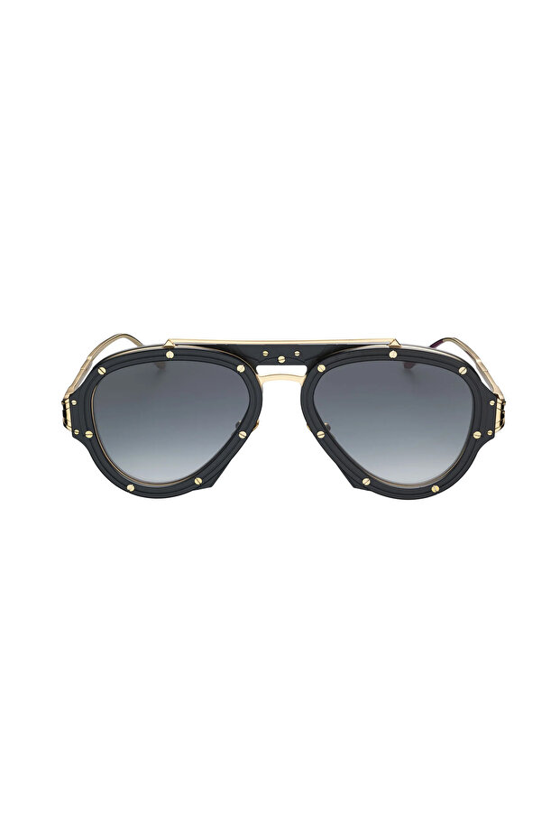 Unisex Nissim Gold Black Titanium Sunglasses