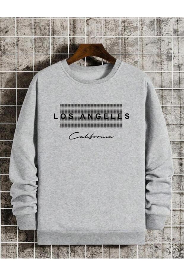 Los Angeles California Printed Crew Neck Cotton Sweatshirt