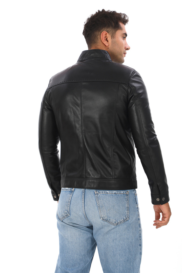 Erkek Puntolu Hakiki Deri Mont - 5