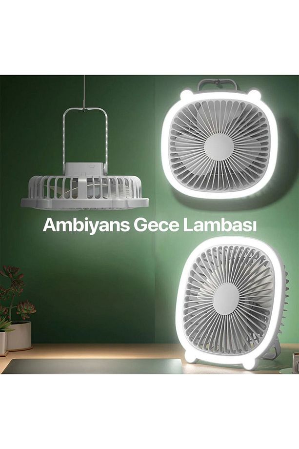Tavan Vantilatörü Çok Fonksiyonlu Güçlü Motor Ayarlanabilir 3 Mod Ambiyans Gece Işığı - 2