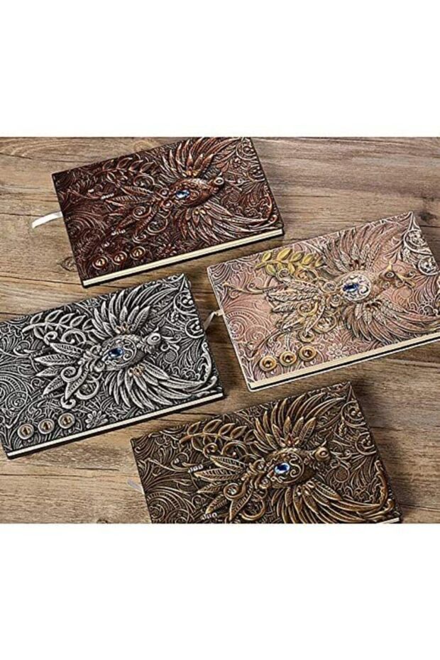 دفتر هدايا جلدي ثلاثي الأبعاد منقوش - 3