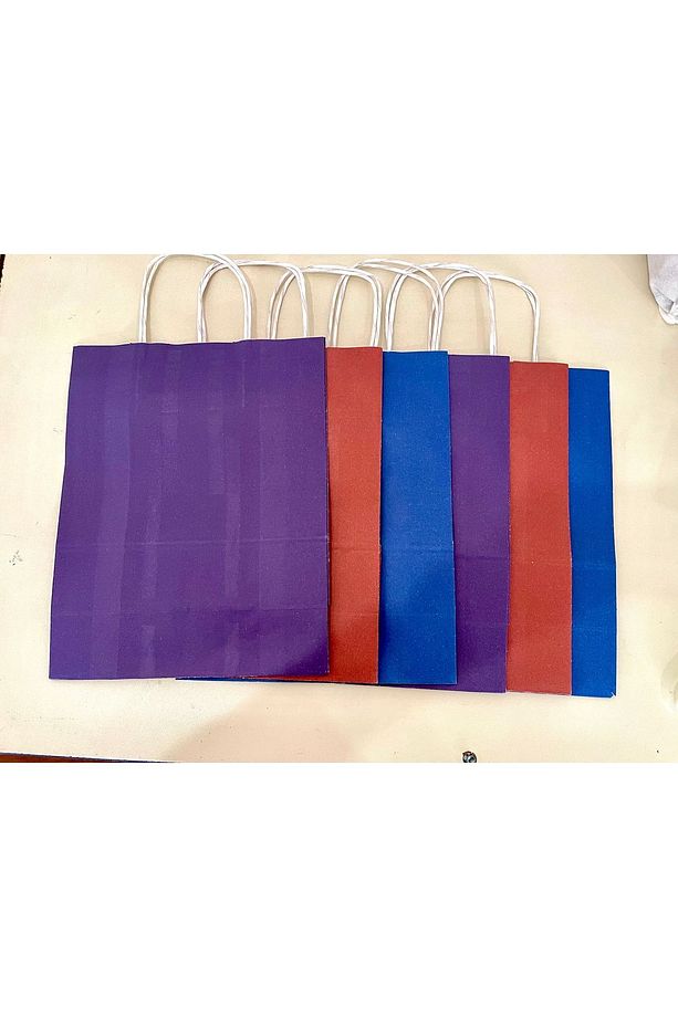 RENKLİ KAĞIT KARTON ÇANTA / 25x31 / 6 ADET - 2