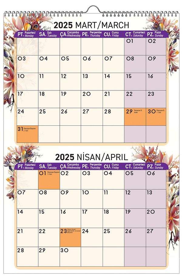 2025 DUVAR PLANLAMA TAKVİMİ-6 SAYFA 33X48 - 2