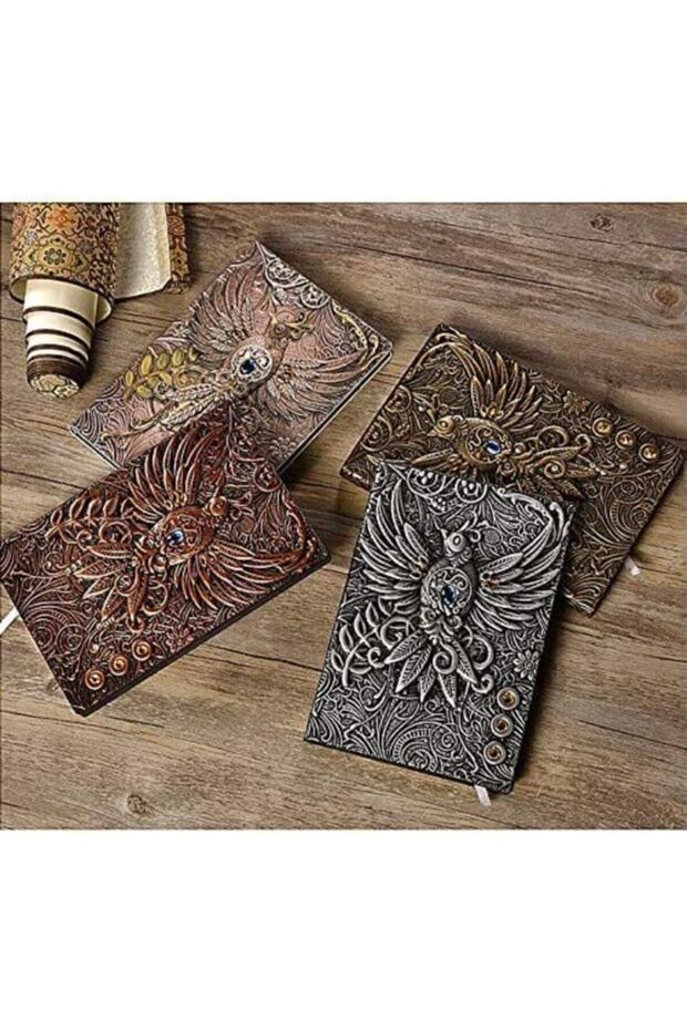 دفتر هدايا جلدي ثلاثي الأبعاد منقوش - 4
