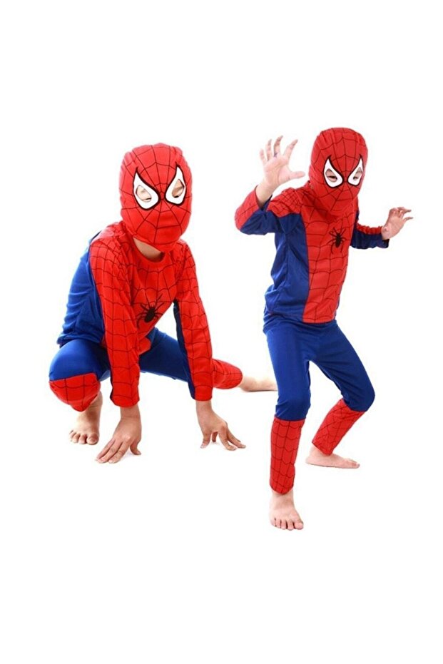 Spiderman Kostüm - Örümcek Adam Çocuk Kostümü - Maskeli Örümcek Adam Kostümü - 1