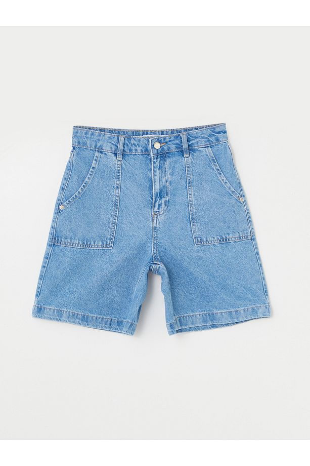 Bermuda Fit Kadın Jean Şort - 7