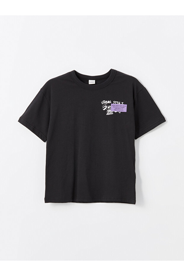 Lcw Kids Black Comfortable Fit Crew Neck Boys' T-Shirt (S4)