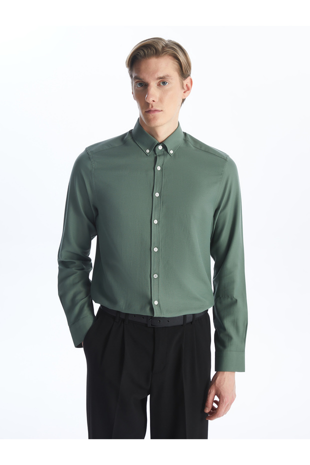 Oxford Men's Shirt - Slim Fit, Long Sleeve