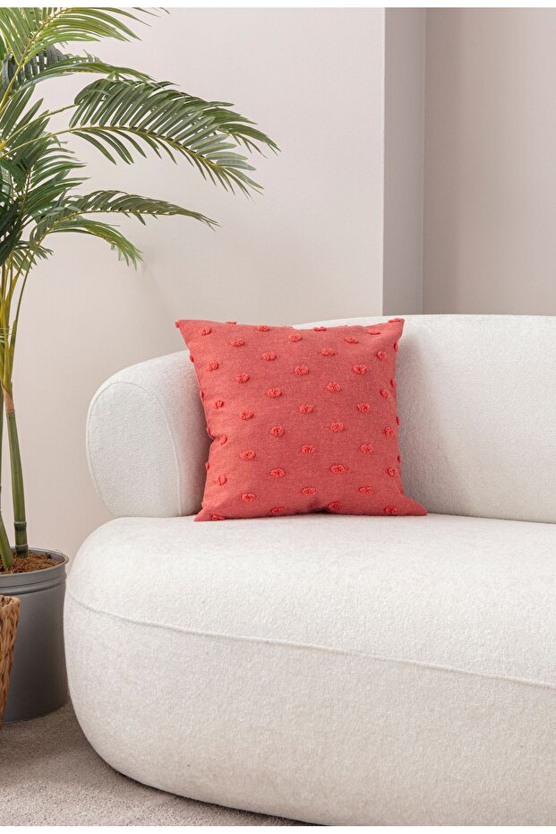 Decorative Polka Dot Linen Fabric Throw Pillow Cover 43x43