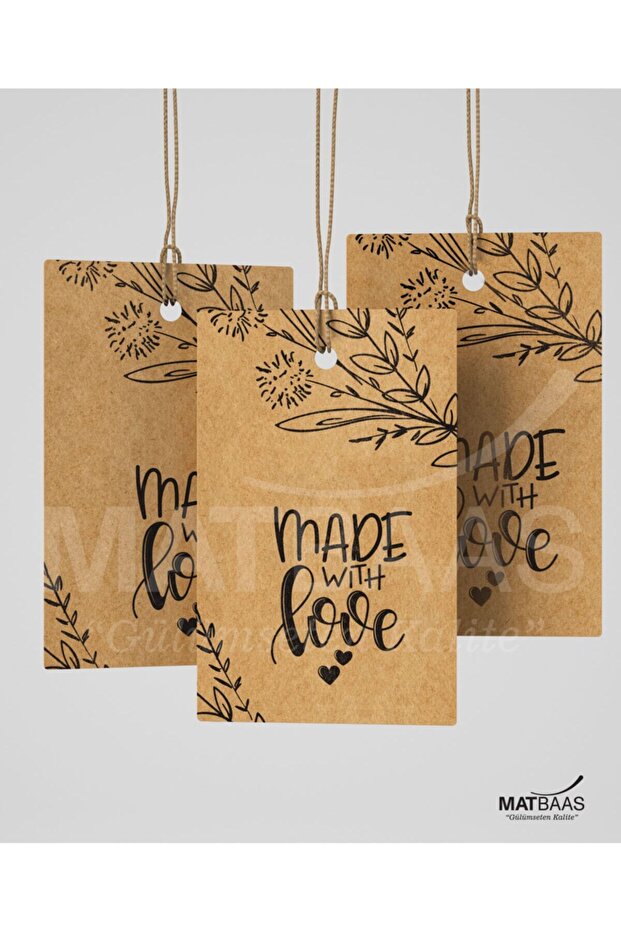 Made With Love Kraft Labels 50 Pieces 5 Cm X 8 Cm