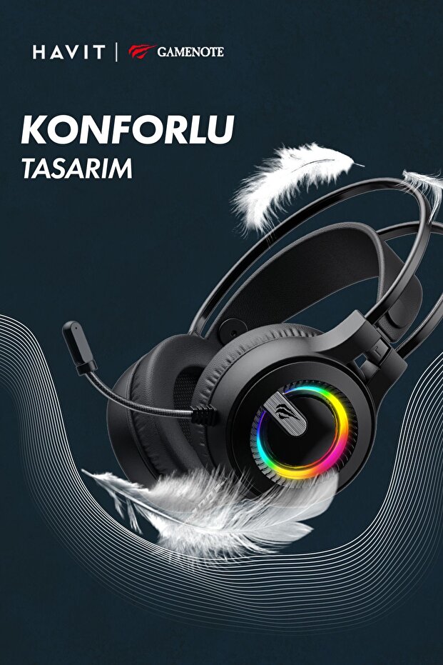 Gamenote H2040D RGB Aydınlatmalı Mikrofonlu Gaming Oyuncu Kulaklığı - 3.5mm Jack + USB - 8