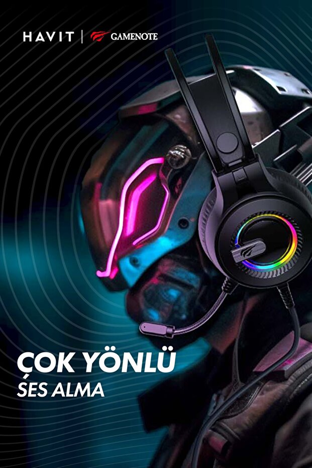 Gamenote H2040D RGB Aydınlatmalı Mikrofonlu Gaming Oyuncu Kulaklığı - 3.5mm Jack + USB - 6