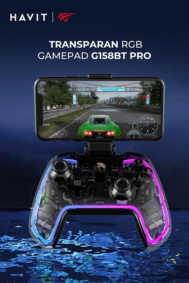 Gamenote G158BT Pro Transparan RGB Gamepad Joystick (Android, IOS, PS3, PS4, Switch,PC Uyumlu) - 2