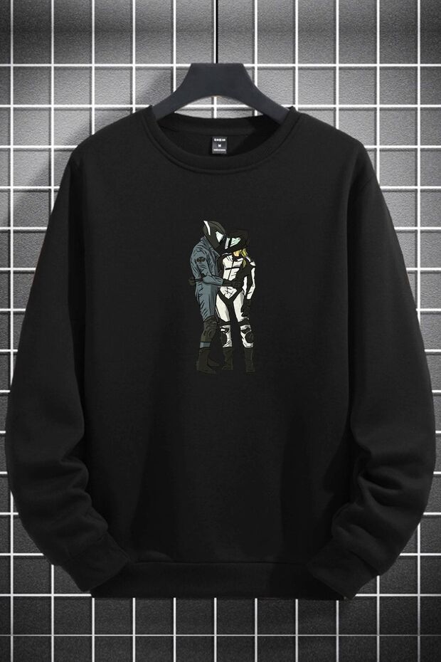 Unisex Women Men Motor Enthusiasts Printed Crew Neck Sweatshirt